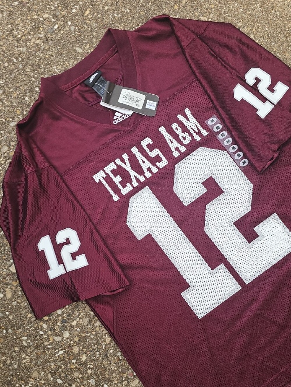 adidas Texas A&M Maroon Football Jersey Number 12 12th Man Aggies Adult M NWT - Picture 4 of 7